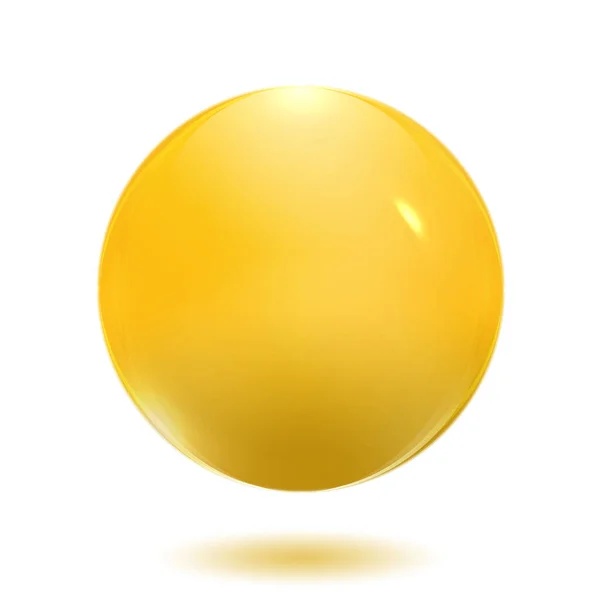 Κίτρινη Γυάλινη Μπάλα Λευκό Φόντο — Φωτογραφία Αρχείου