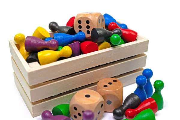 Montón Piezas Juego Colores Dados Para Juegos Mesa — Foto de Stock