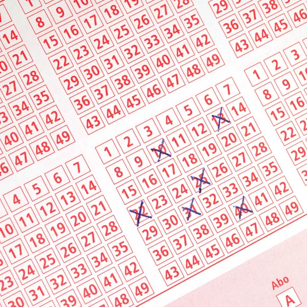 Lottery Ticket Ticked Numbers — Stock Photo, Image