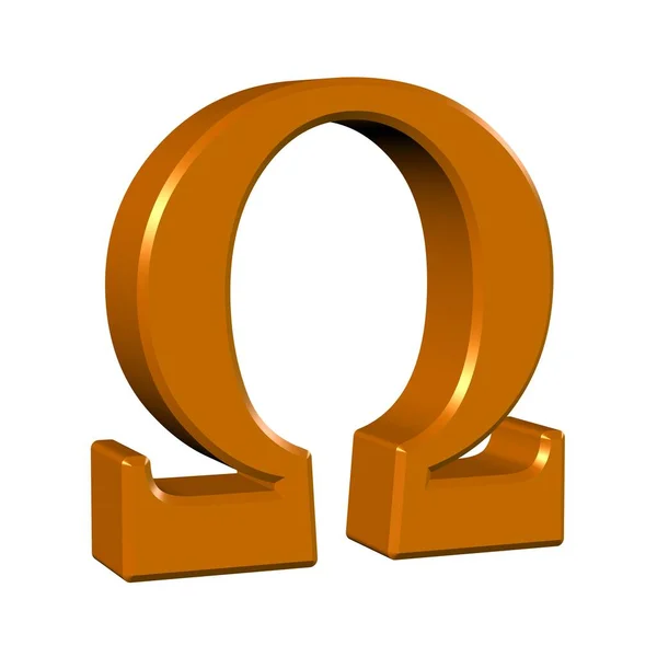 Omega Symbol Isolated White Background — Stock Photo, Image