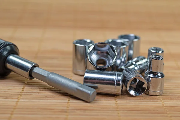 Socket wrenches, sockets, tools close-up