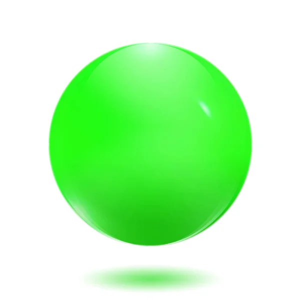 Boule Verre Verte Sur Fond Blanc — Photo