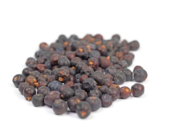Dried Juniper Berries White Background — Stock Photo, Image