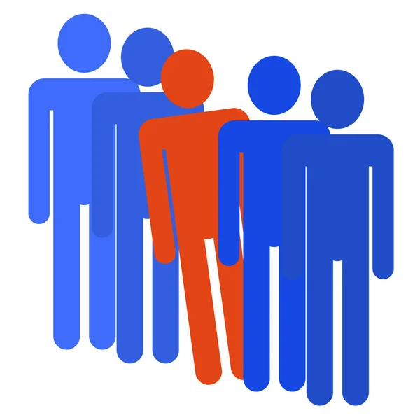 Outsider Conspicuous Crowd — Stock Photo, Image