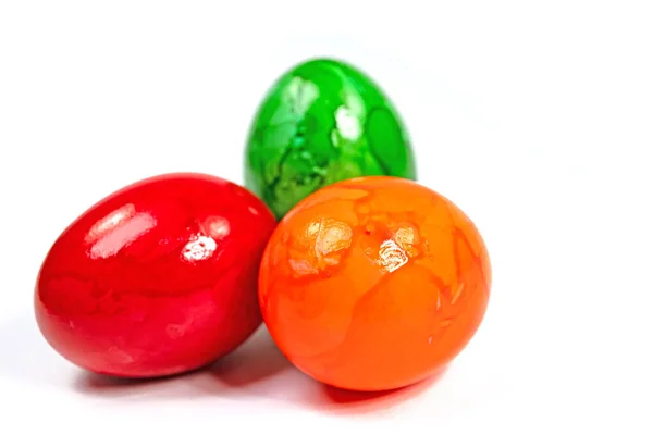 Colorful Easter Eggs White Background — Stock Photo, Image