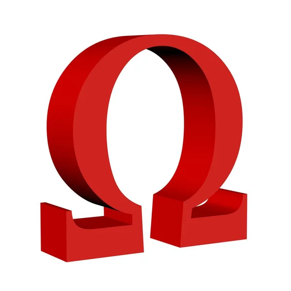 Omega Symbol Isolerad Mot Vit Bakgrund — Stockfoto