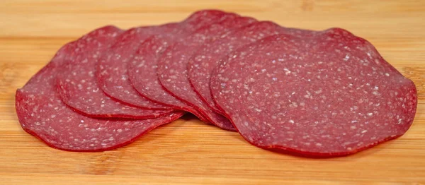 Salami Plasterkach Zbliżeniu — Zdjęcie stockowe