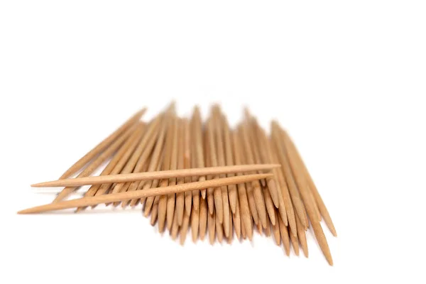 Wooden Toothpick White Background — 스톡 사진