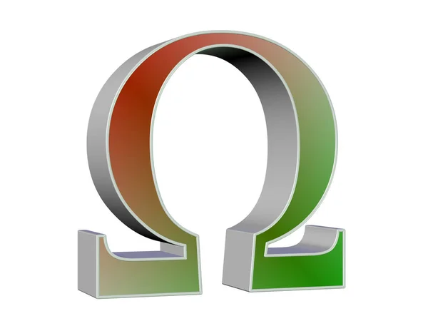 Omega Symbol Izolowany Białym Tle — Zdjęcie stockowe