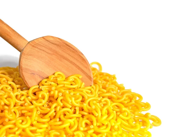 Fork Spaghetti Wooden Spoon Closeup — Fotografia de Stock