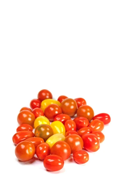 Diverses Mini Tomates Sur Fond Blanc — Photo