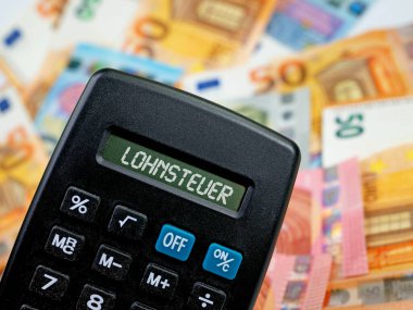 Calculator with the word 