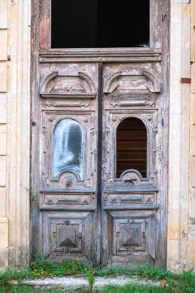 Puerta Madera Una Casa Abandonada Georgia Foto Alta Calidad — Foto de Stock