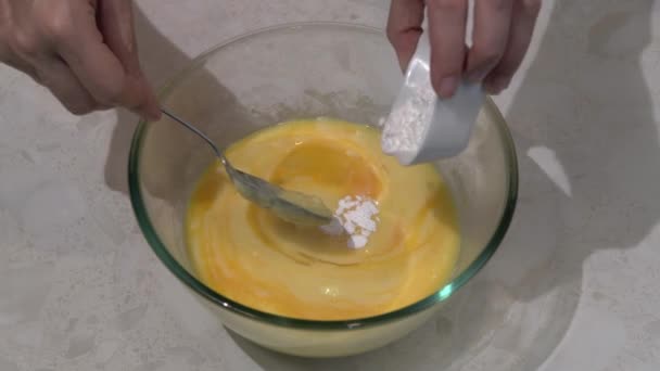 Baking Powder Added Cake Dough High Quality Footage — Stock Video