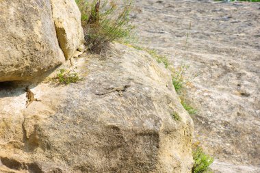 big stones in the city of Uplistsikhe in Georgia