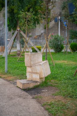 Tiflis 'teki parkta bir çeşme var.