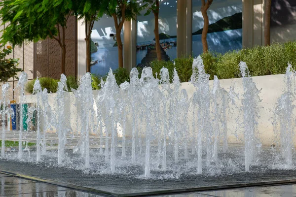 A small summer fountain on the playground — Stock Photo, Image