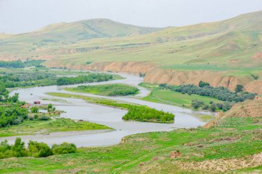 Georgia 'da nehir taşkını düzlüğü yazın akar.