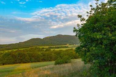 Gürcistan 'da yazın pitoresk tarlalar ve dağlar