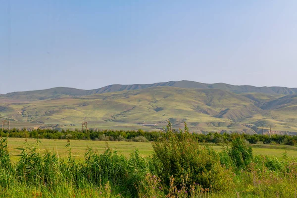 Dağlık arazi ve Gürcistan 'daki yeşil alanlar — Stok fotoğraf