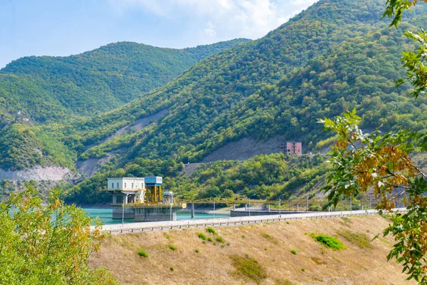 platinum in Georgia between the mountains and blue sky. High quality photo