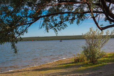 landscape of the seleta river and beach in Kazakhstan. High quality photo