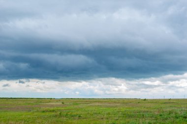 gorgeous steppe landscape in summer before rain. High quality photo