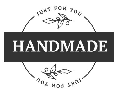 Sadece senin için el yapımı. Yazılı alıntılarla. Aşk kaligrafisi ile yapılmış. Aşk kartıyla yapılmış. Vektör illüstrasyonu