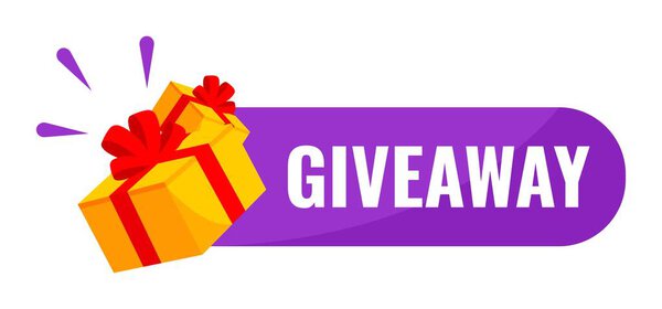 Giveaway vector lettering. Giveaway banner for social media contests and special offer. Vector stock illustration. Gift box vector illustration
