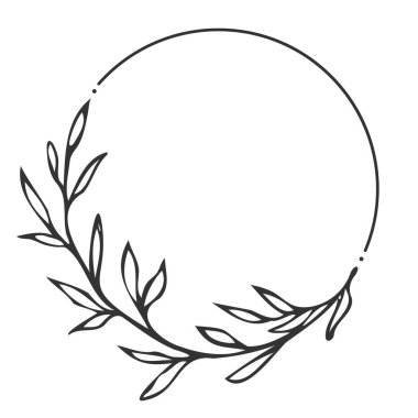 Yaprakların siyah ve beyaz siluetleri. Yatay beyaz pankart ya da çiçeklerle süslenmiş çiçek arkaplanı. El yapımı düğün otları, zarif yapraklar.