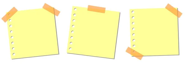 Set Papers Note Paper Blank Sign Tag Label Papel Branco — Vetor de Stock