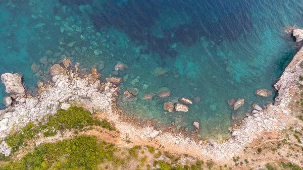 黑山海岸线，亚得里亚海无人驾驶飞机视图 — 图库照片