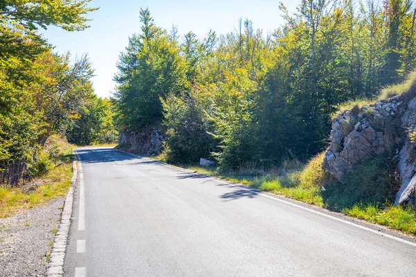 Estrada da montanha no parque nacional Lovcen. Natureza do Montenegro — Fotografia de Stock