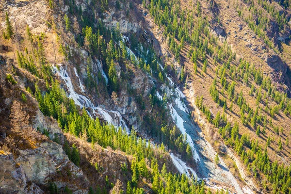 Gefrorenes Wasser Wasserfall Den Bergen Der Republik Altai Sibirien Russland — Stockfoto