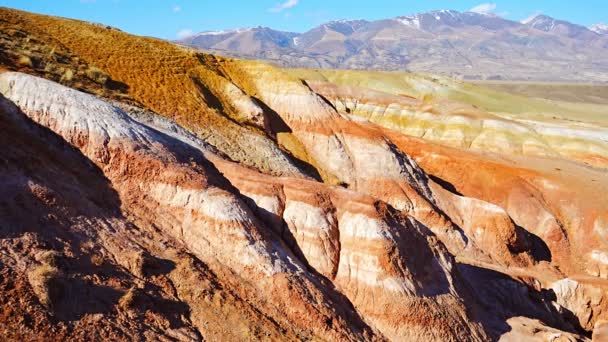 Textura Natural Arenisca Marte Colorido Las Montañas Altai Lugar Llamado — Vídeos de Stock