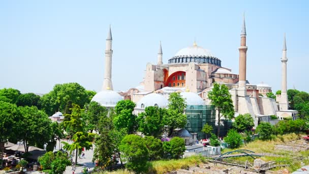 Sophia Cathedral Och Nära Park Territorium Gamla Stan Istanbul Turkiet — Stockvideo