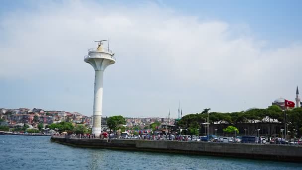 Istanbul Turecko Května 2022 Radarová Věž Námořní Lodní Dopravy Nebo — Stock video