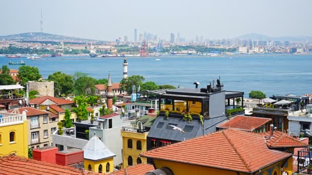 Vue Sur Les Toits Vieille Ville Mer Lever Soleil Istanbul — Video