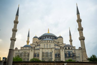 Türkiye 'nin eski İstanbul kentindeki Sultanahmet Camii veya Mavi Cami. Yüksek kalite fotoğraf