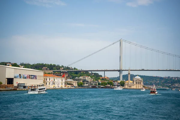 Istanbul Turkey May 2022 Ortakoy Mosque Bosphorus Bridge Istanbul Turkey — Stock Photo, Image