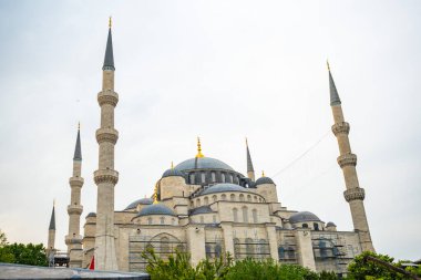 Türkiye 'nin eski İstanbul kentindeki Sultanahmet Camii veya Mavi Cami. Yüksek kalite fotoğraf