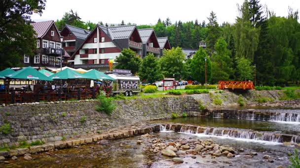 Spindleruv Mlyn Repubblica Ceca Luglio 2022 Architettura Della Piccola Città — Video Stock