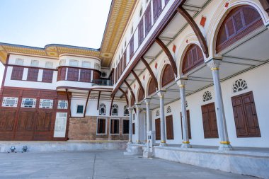 Topkapı Sarayı 'nın içi, İstanbul, Türkiye' deki şatonun ayrıntıları ve dekorasyonu. Yüksek kalite fotoğraf