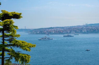 Topkapı Sarayı 'ndan Kadıköy ve Uskudar ilçeleri de dahil olmak üzere, İstanbul' un Asya yakasının panoramik manzarası veya anadolu tarafı. Yüksek kalite fotoğraf