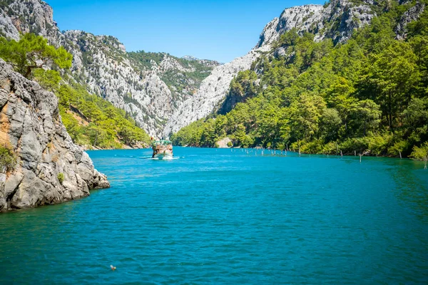 Mountain Lake. Emerald water reservoir behind the dam Oymapinar. Green Canyon in Manavgat region, Turkey. High quality photo