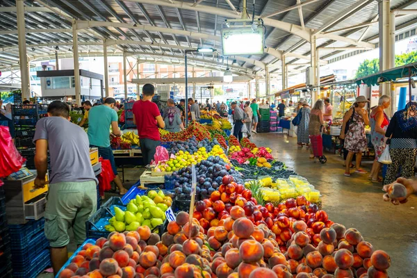 Antalya Türkei September 2022 Menschen Auf Dem Lokalen Traditionellen Markt — Stockfoto