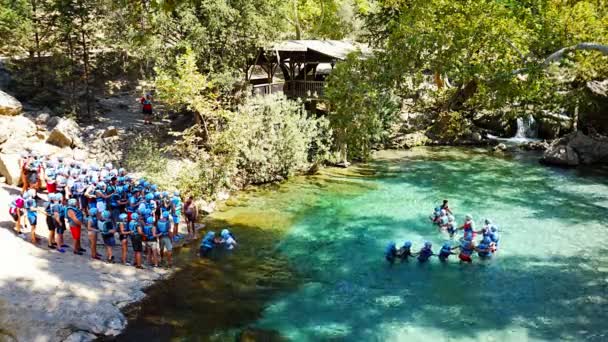 Manavgat Turchia Settembre 2022 Canyoning Rafting Trip Koprucay River Manavgat — Video Stock