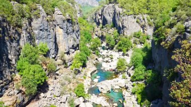 Antalya 'nın Manavgat ilçesindeki Koprulu Kanyonu Milli Parkı. Yüksek kalite 4k görüntü