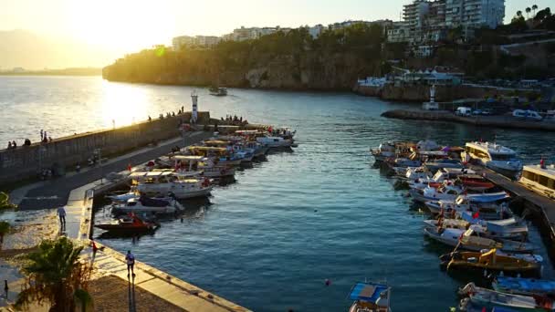 Antalya Turki September 2022 Pelabuhan Kota Tua Antalya Kaleici Kota — Stok Video