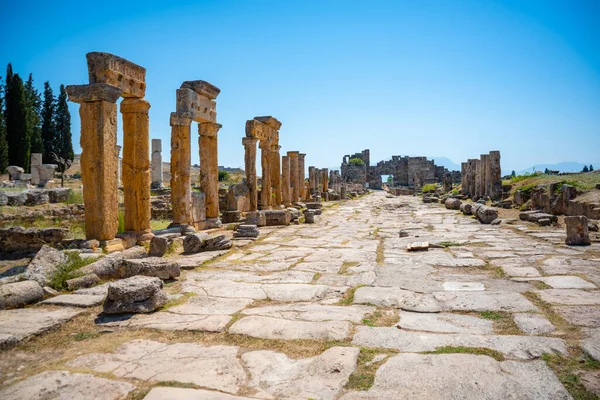 Zřícenina Starobylém Městě Hierapolis Pamukkale Turecko Kvalitní Fotografie — Stock fotografie